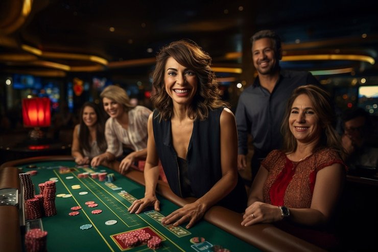 Studio profesional dan dealer Live Casino dalam sesi game streaming berkualitas tinggi